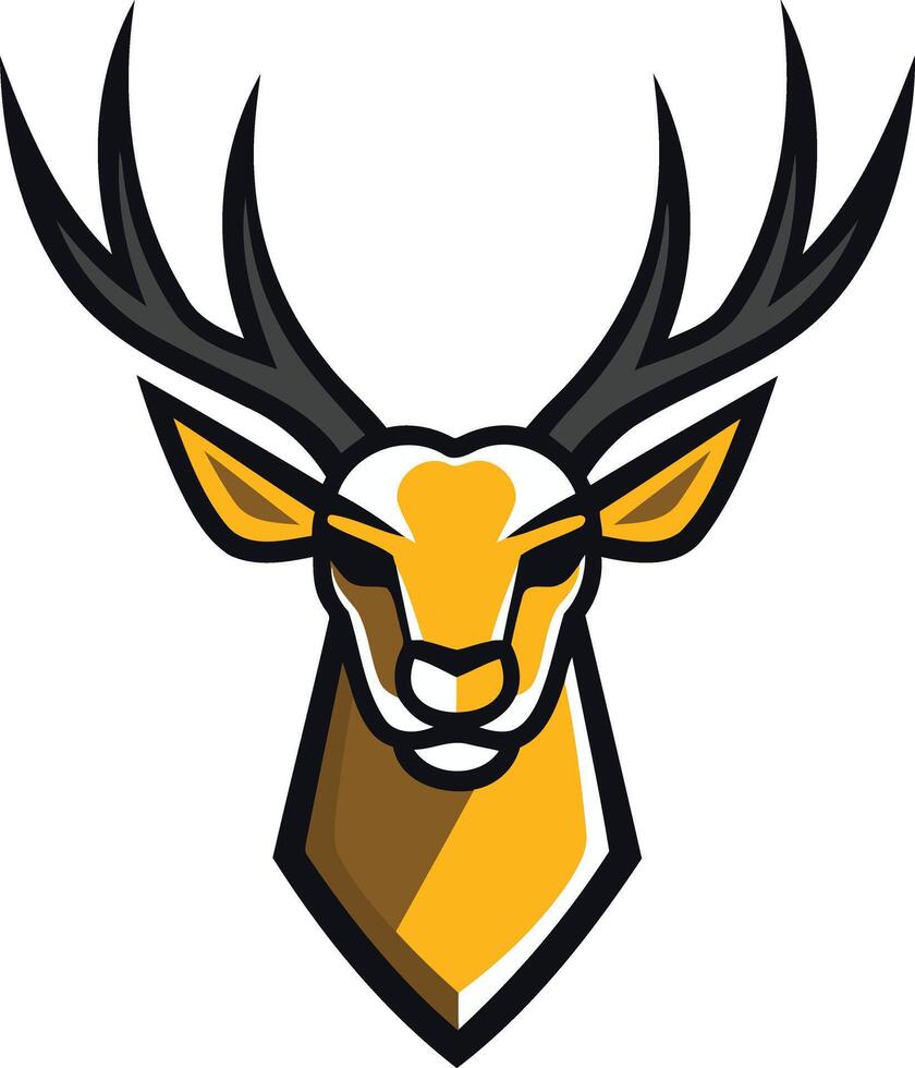 Bold and modern deer head logo design, perfect for sports teams, outdoor brands, and more vector