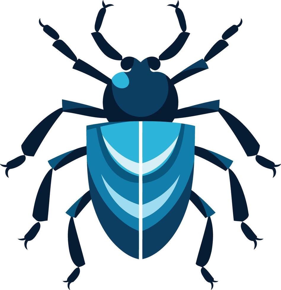 Blue and white beetle with a geometric design vector