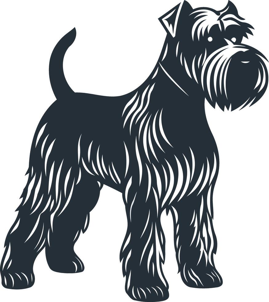A sleek silhouette of a miniature schnauzer, perfect for dog lovers and pet owners vector
