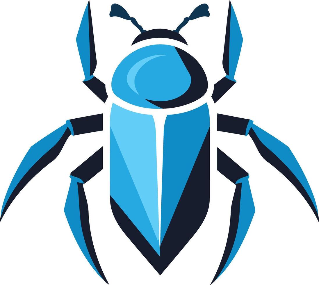 Bold and modern blue beetle logo design vector