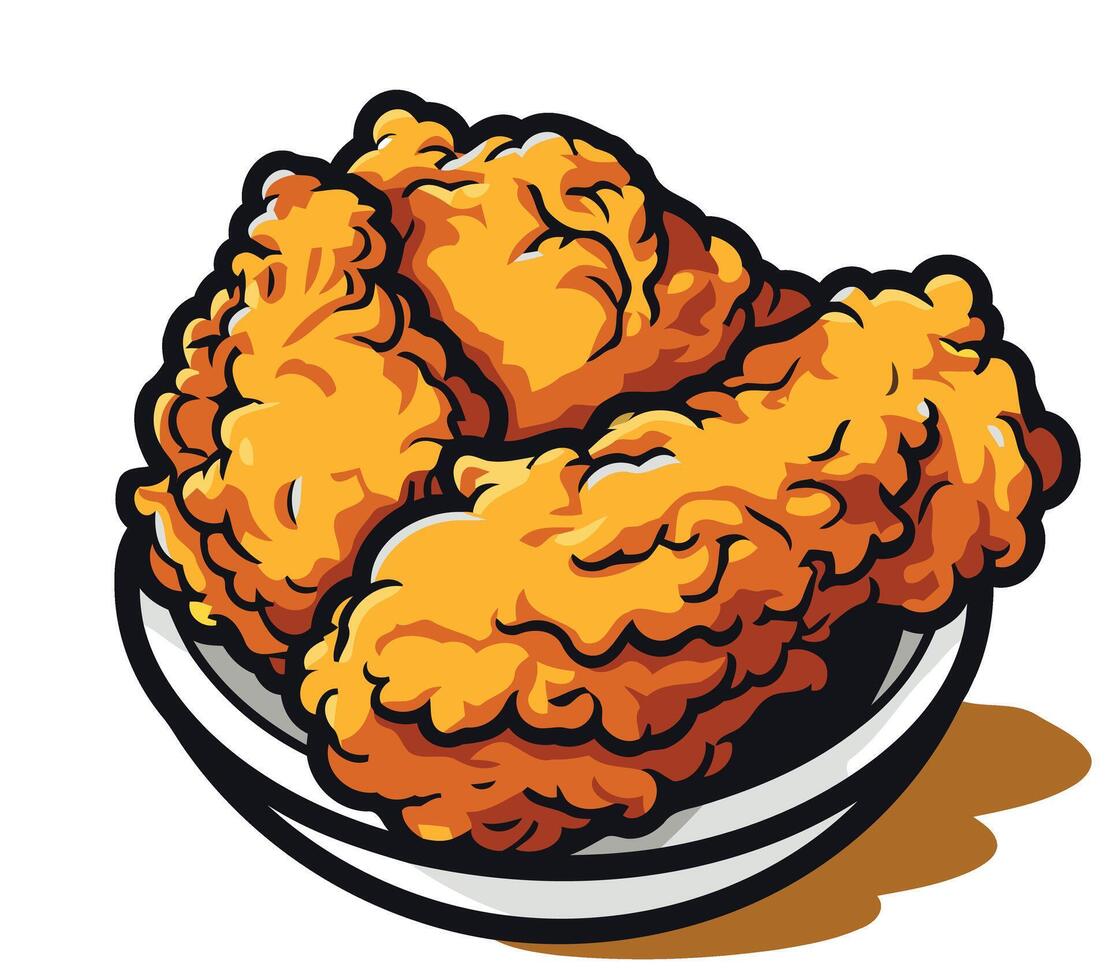Delicious fried chicken wings, perfect for menu design, restaurant advertising, or any project needing a tasty illustration vector