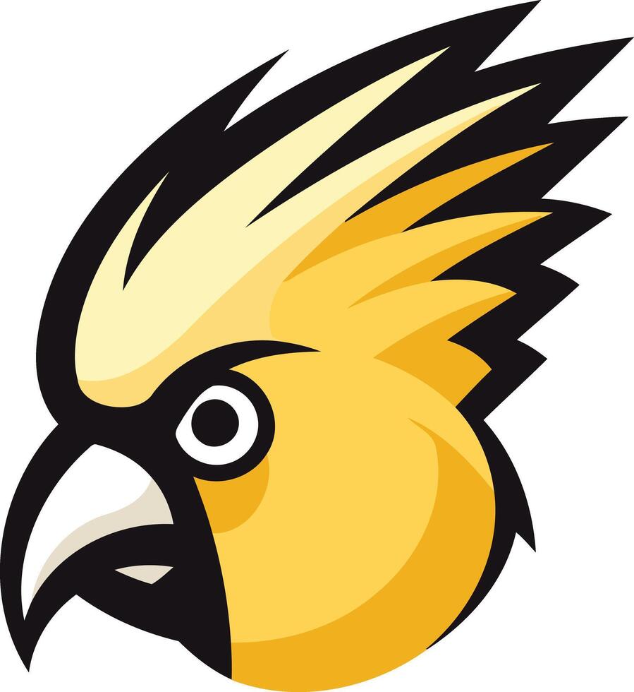 Yellow Bird Head Logo Illustration vector