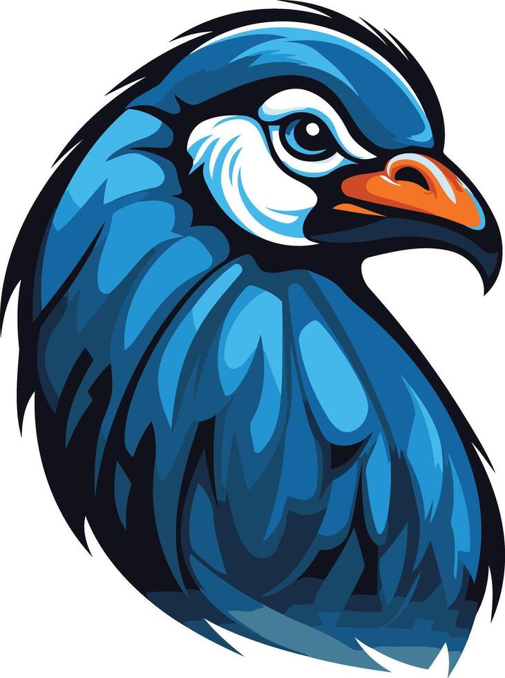 A fierce and stylized blue bird head, perfect for branding, logos, and team mascots vector
