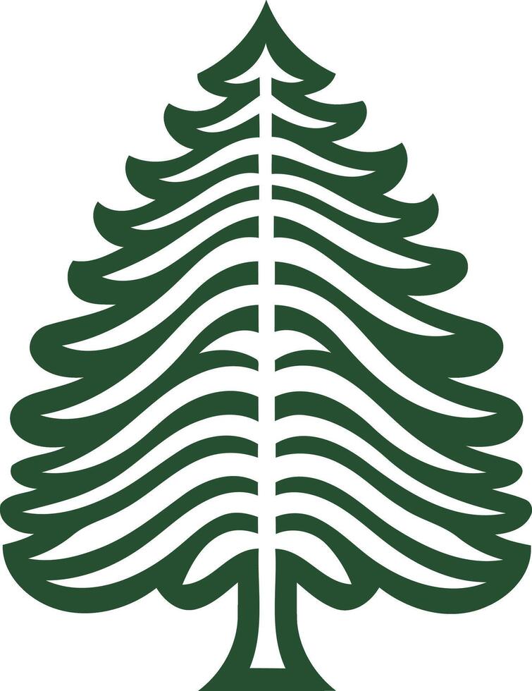 A simple, stylized evergreen tree design vector