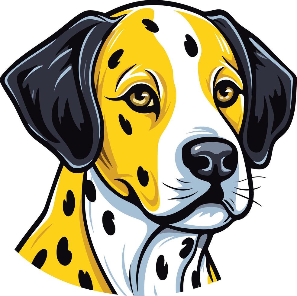 Cute cartoon dalmatian dog portrait vector
