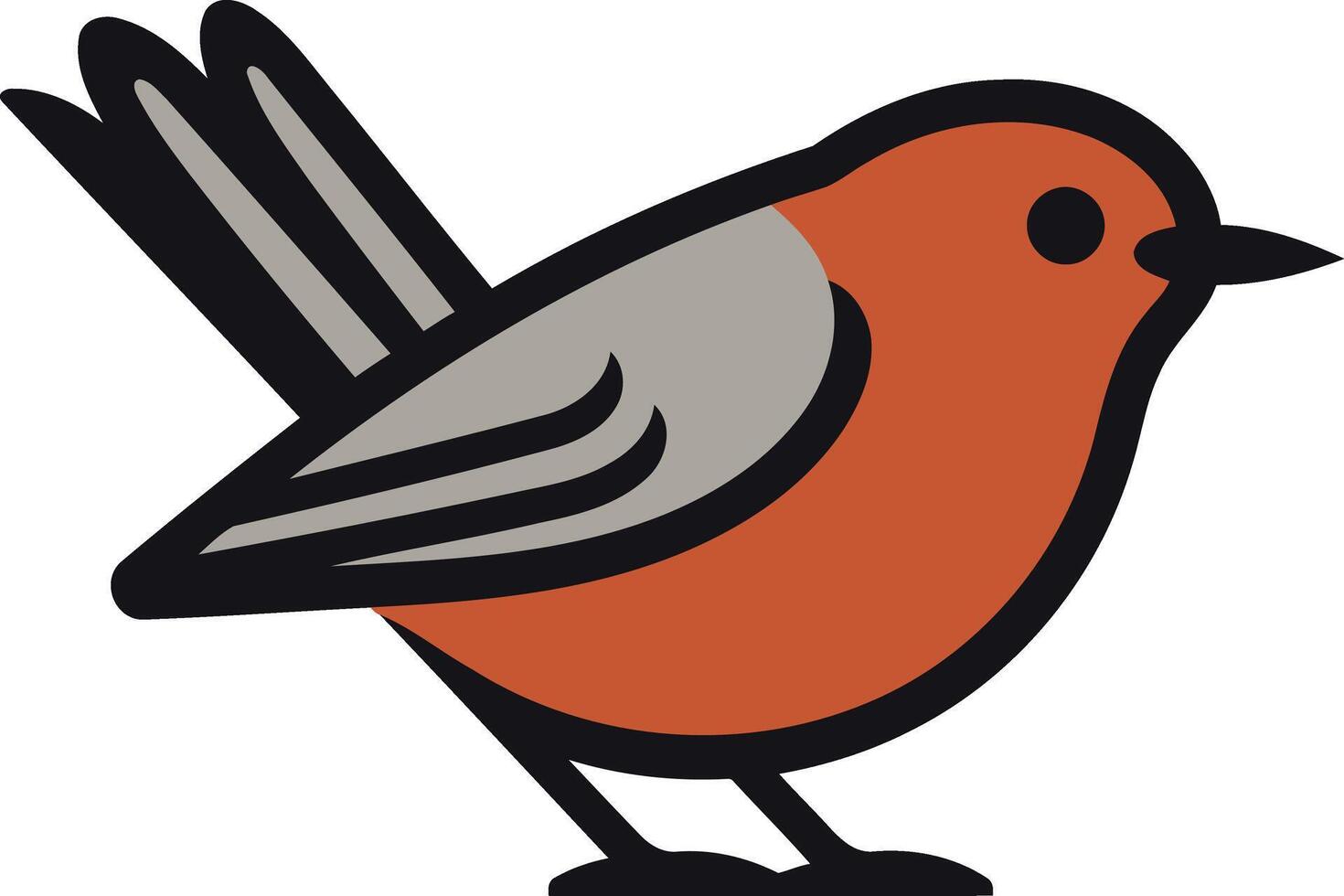 Cute and simple illustration of a robin bird vector