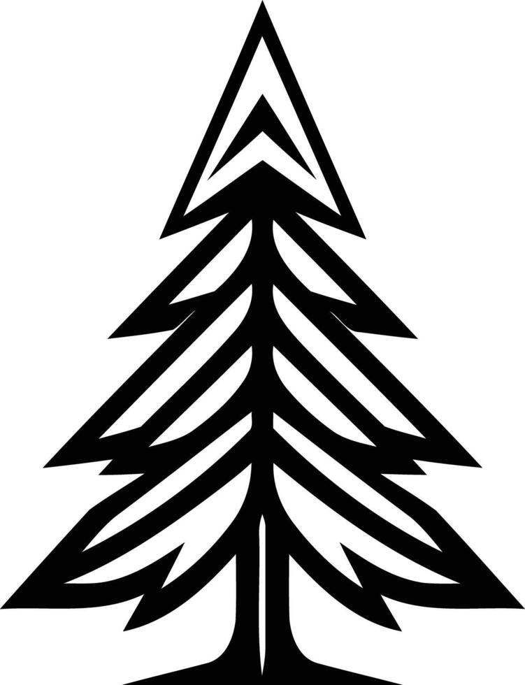 A simple yet striking silhouette of a fir tree, perfect for logo design, branding, and nature-themed projects vector