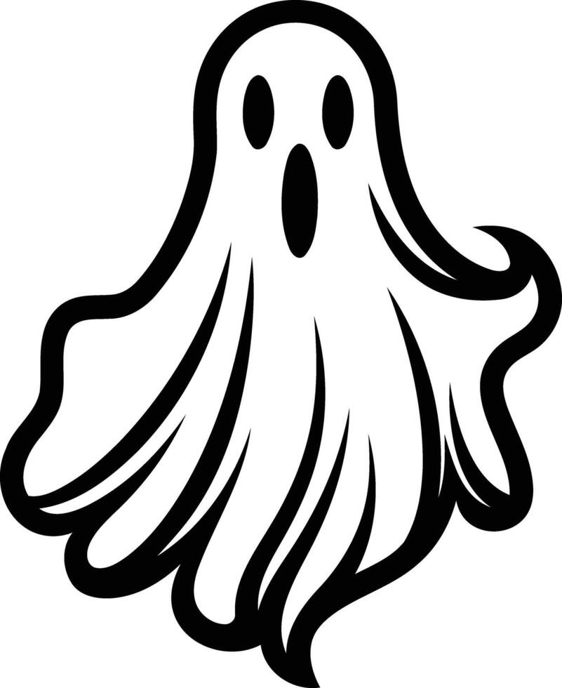 A simple yet spooky ghost icon perfect for halloween designs, social media, or spooky themed projects vector