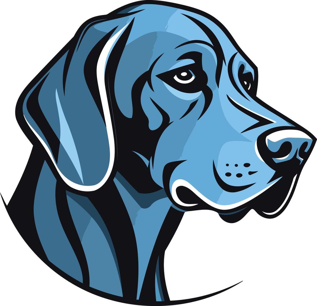 Blue german shorthaired pointer head logo design vector