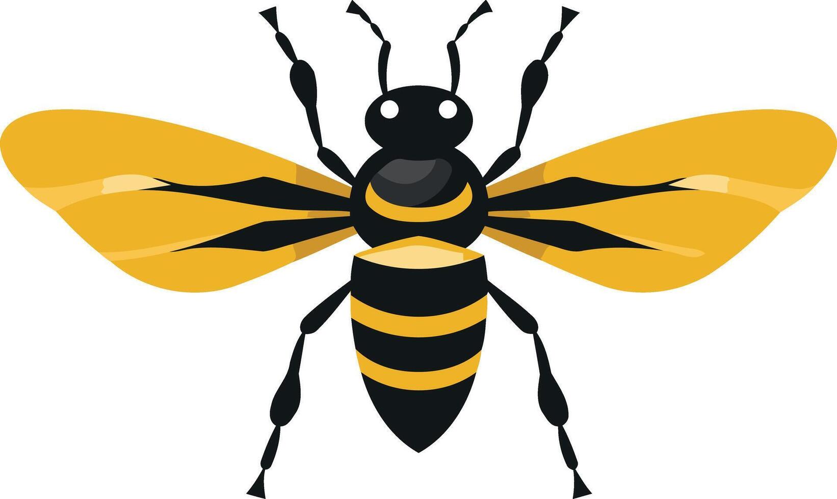 A friendly cartoon bumblebee with yellow and black stripes vector