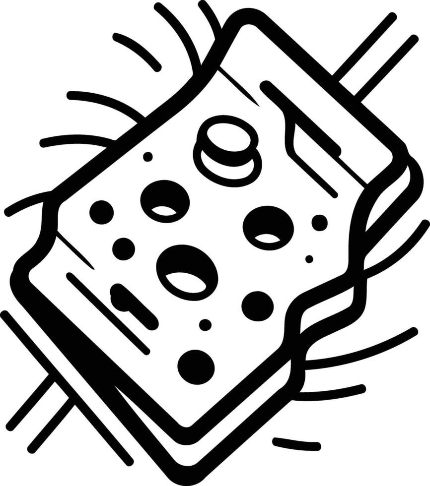 A bold, graphic illustration of a block of cheese, perfect for branding, packaging, or social media vector