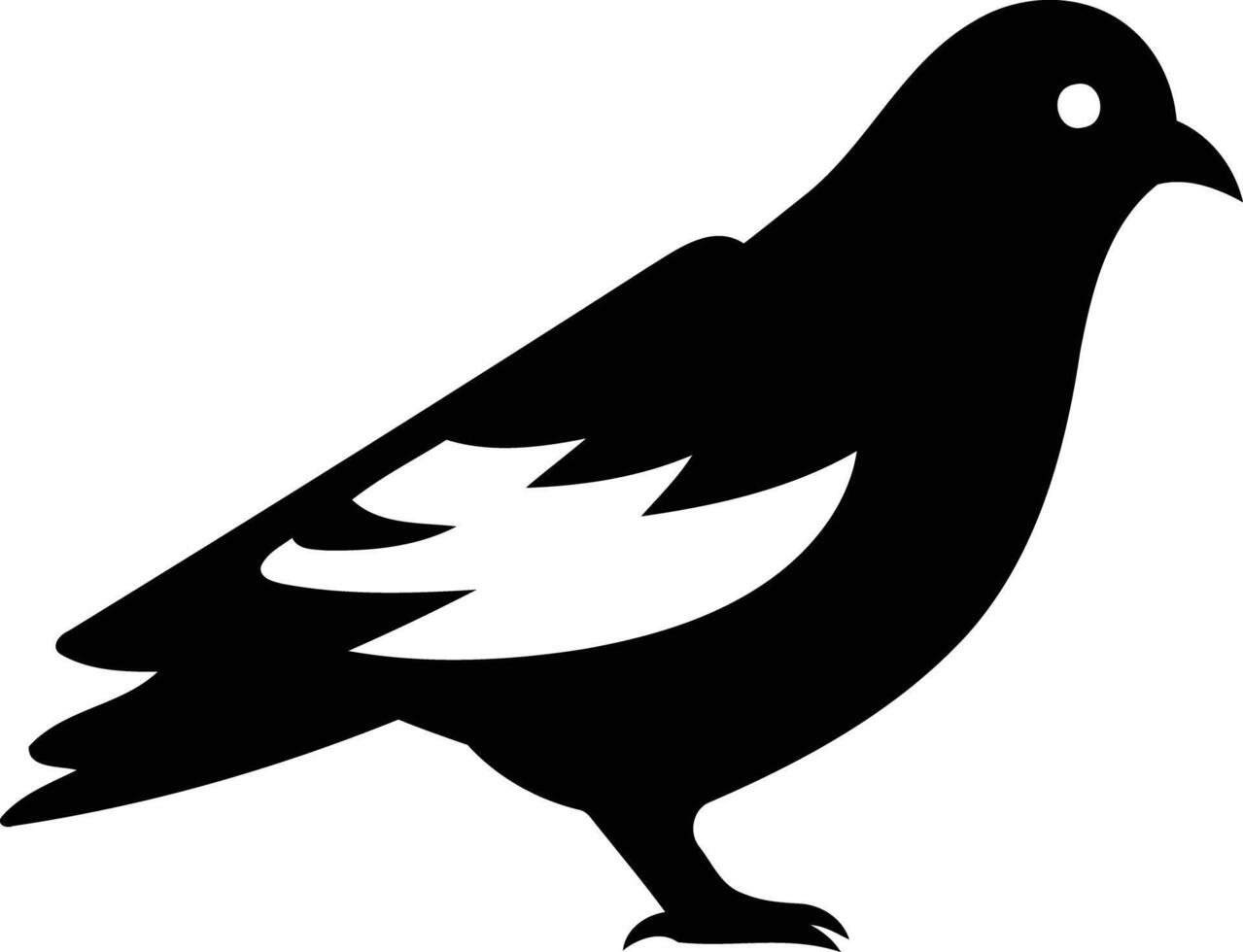 Simple black and white silhouette of a bird, perfect for logos, branding, and social media vector