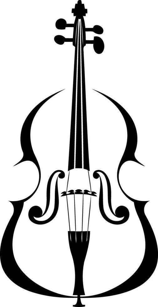Simple, elegant silhouette of a cello, perfect for music-related designs, logos, and branding vector