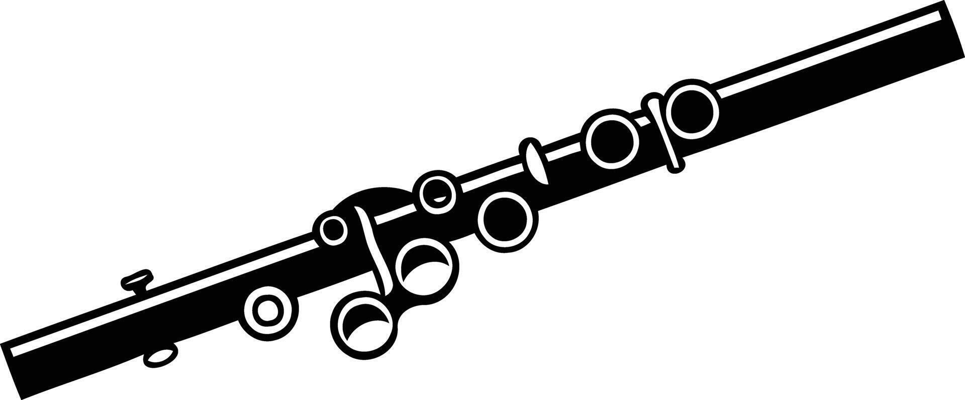 A simple, bold silhouette of a flute vector