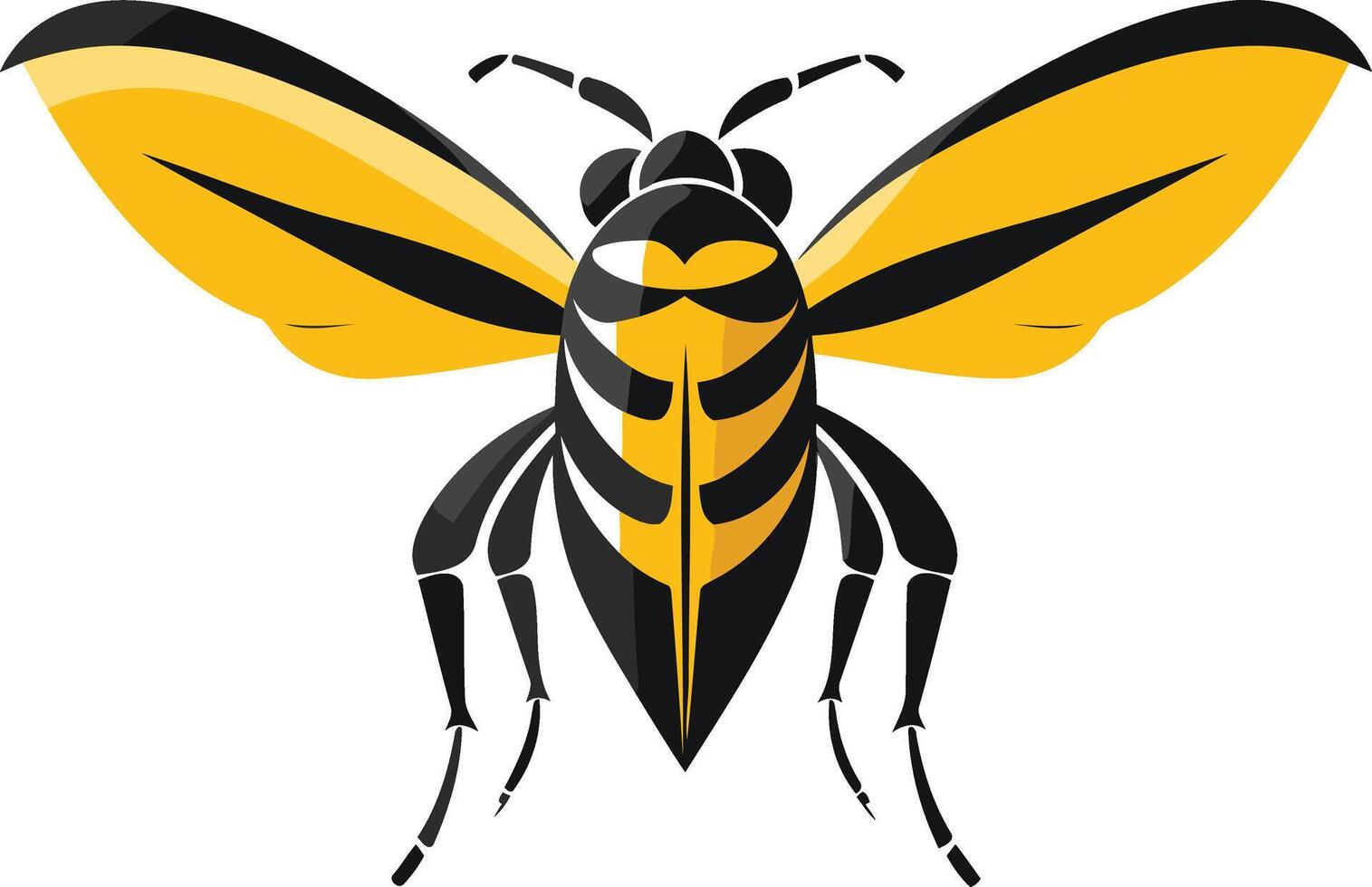 Yellow and Black Wasp Illustration vector