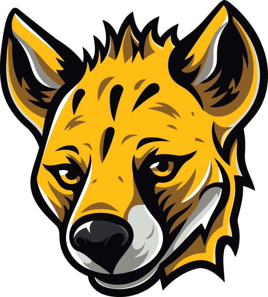 A fierce and bold hyena mascot head, perfect for sports teams, branding, and logos vector