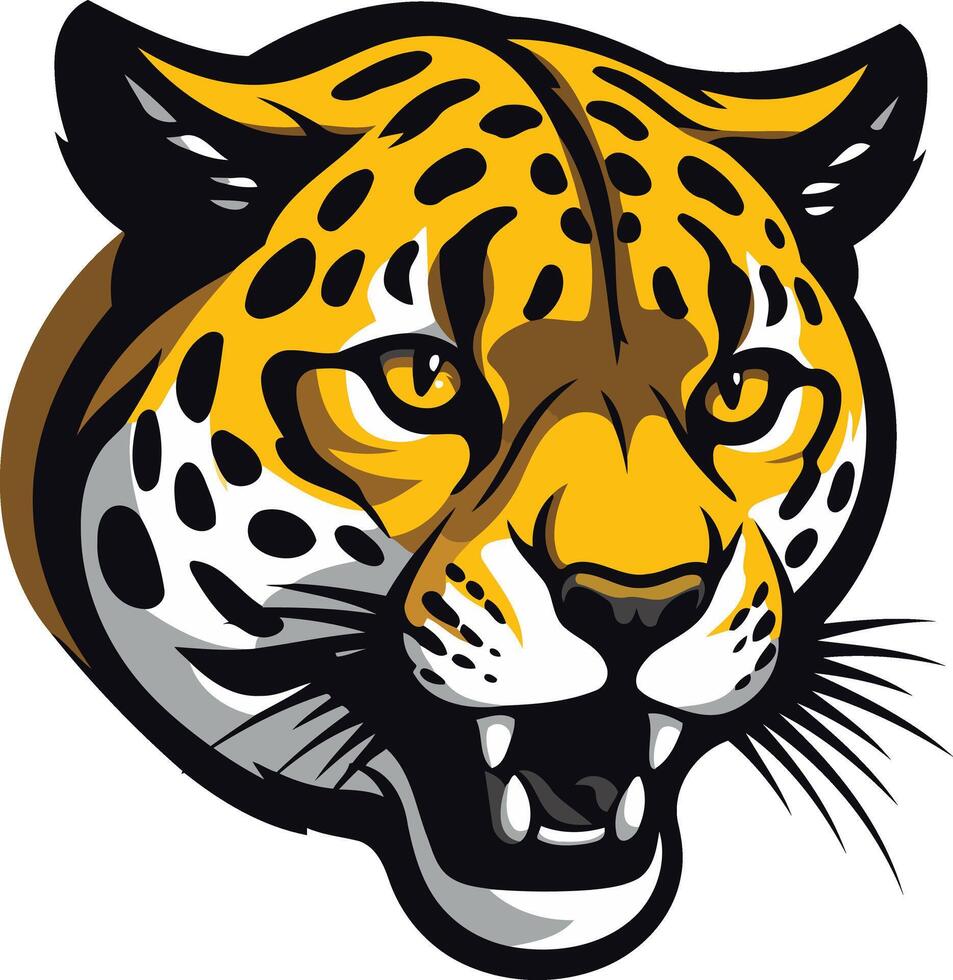 Aggressive and fierce, this cartoon cheetah head logo is perfect for sports teams, businesses, or any brand looking for a powerful image vector