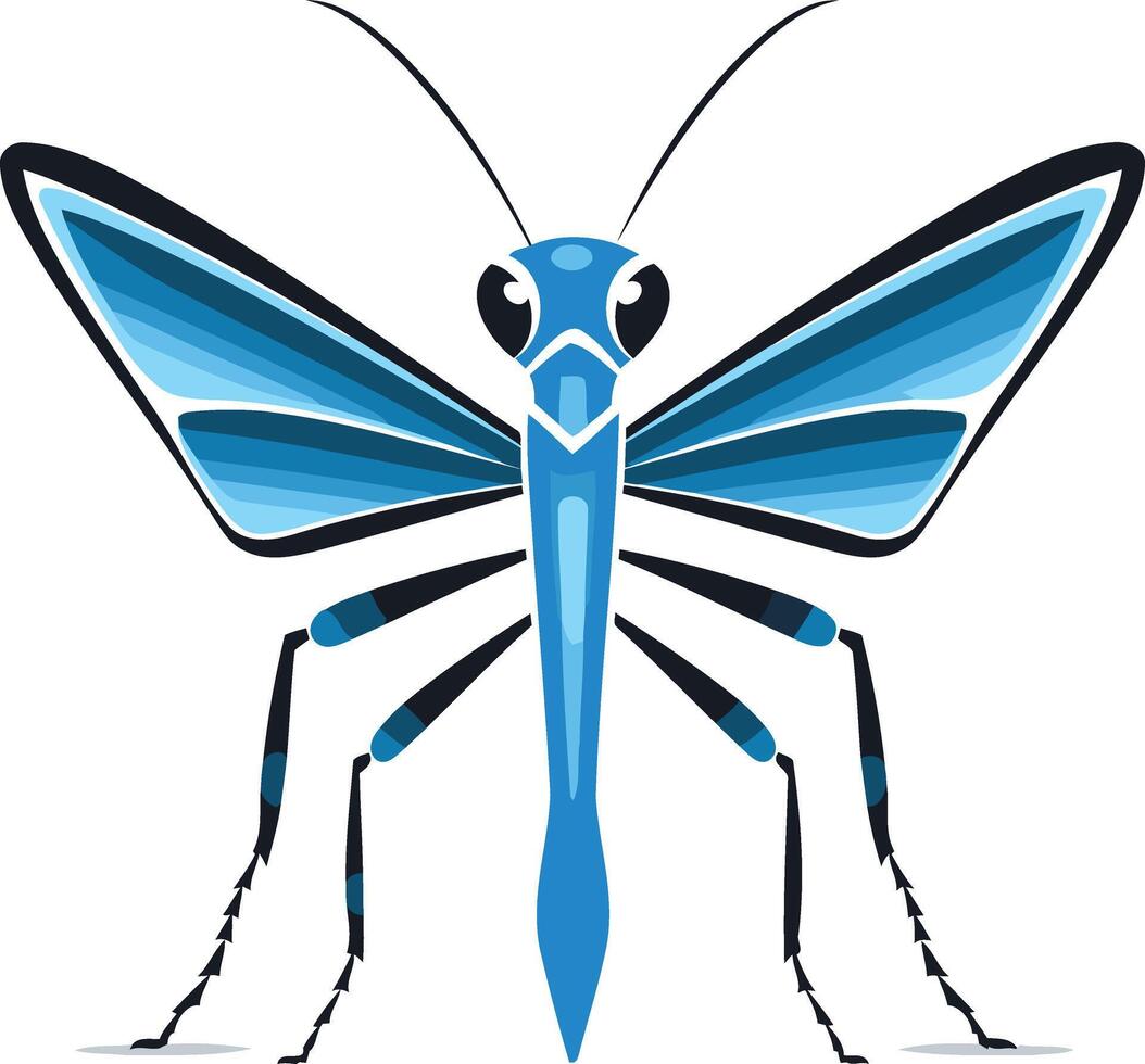 Blue Dragonfly with Spread Wings vector