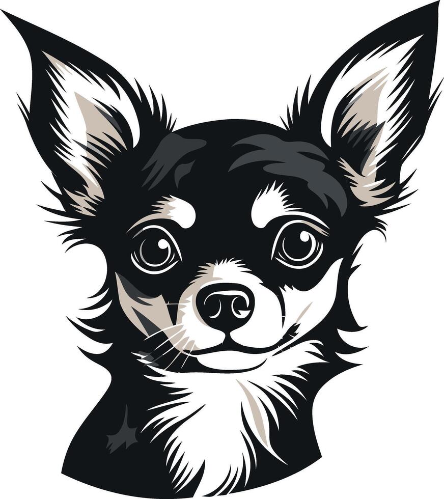 Cute chihuahua dog with big eyes, looking directly at the camera vector