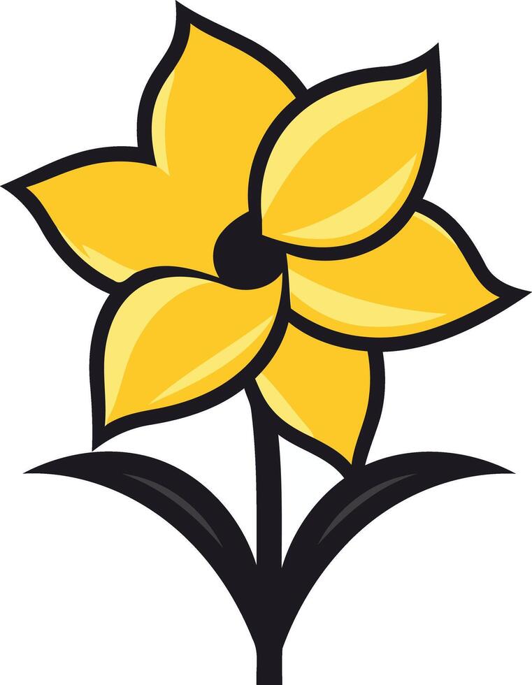 Simple and cheerful yellow flower illustration perfect for spring designs, logos, and branding vector