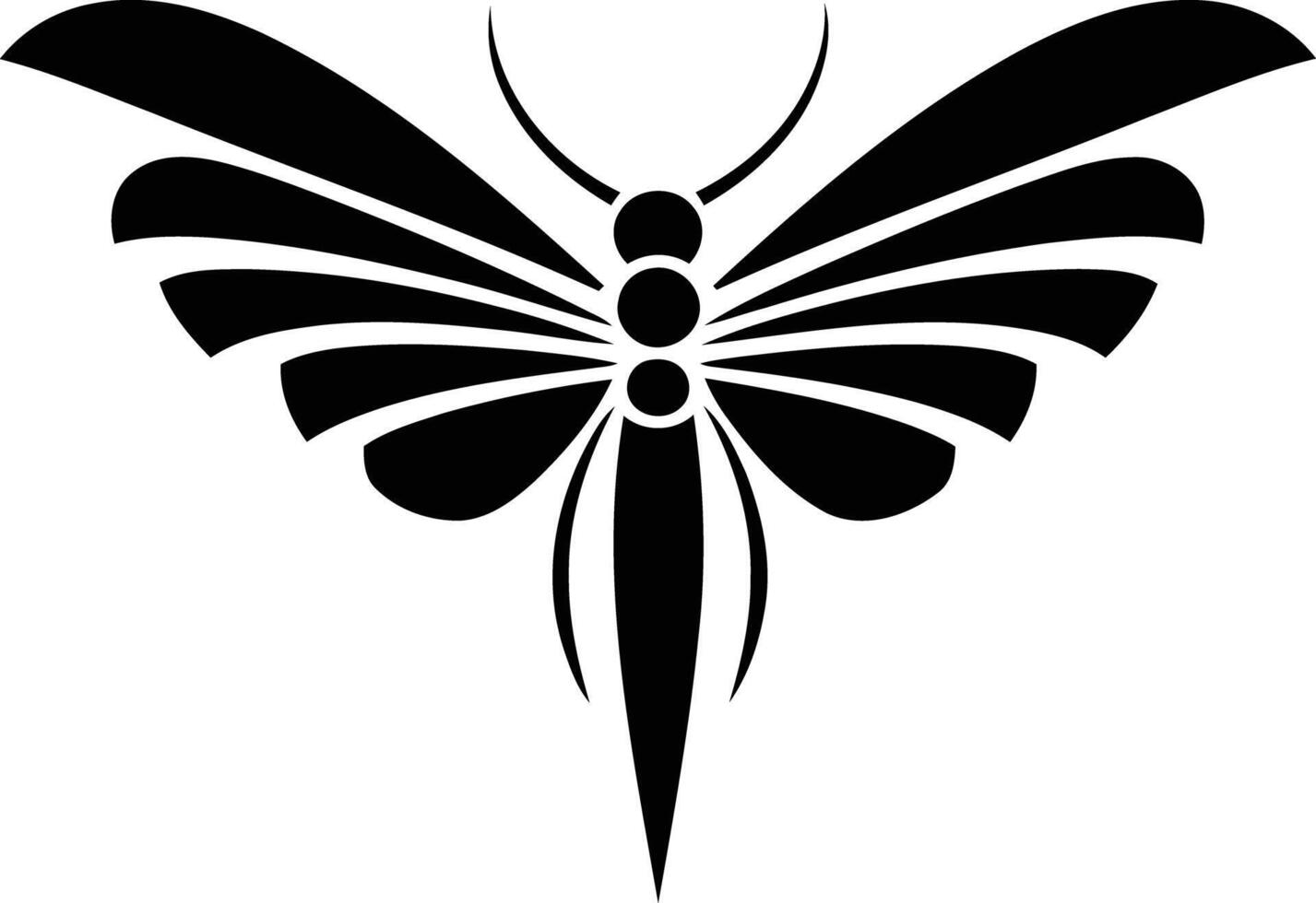 A stylized black and white butterfly silhouette, perfect for logo design, branding, and creative projects vector