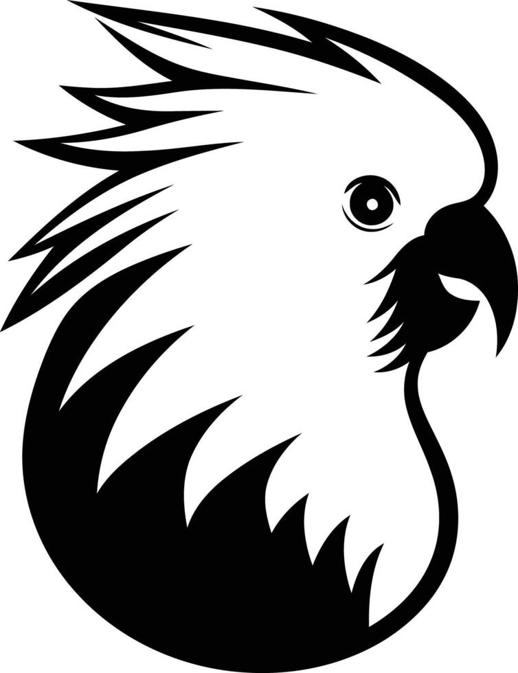Black and White Cockatoo Illustration vector