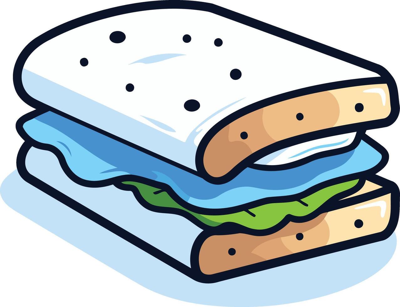 A fun and cartoonish illustration of a sandwich, perfect for adding a playful touch to any project related to food, lunch, or sandwiches vector