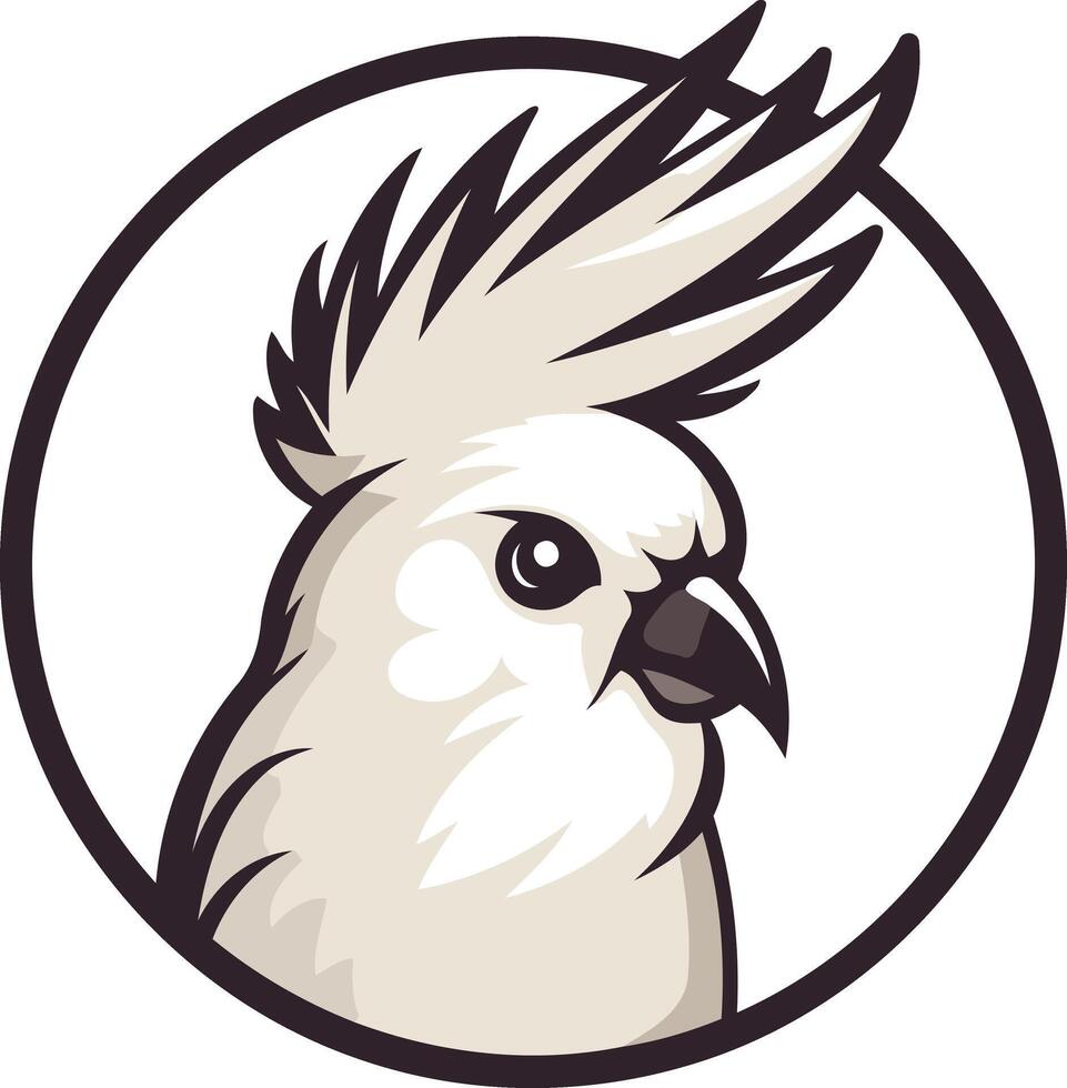 Cockatoo Portrait in a Circle vector