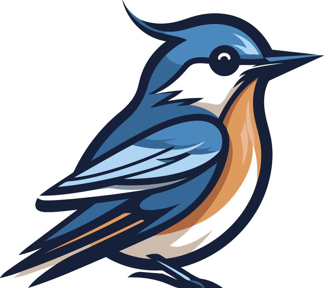 Cartoon bluebird mascot logo, perfect for a company, brand, or team needing a friendly, approachable mascot vector