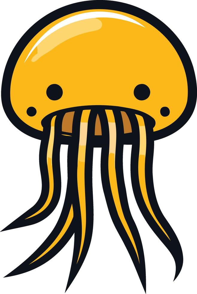 Cute cartoon jellyfish with a friendly face vector