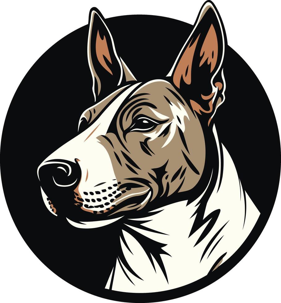 A fierce and bold illustration of a bull terrier, perfect for branding, logos, and t shirt designs vector