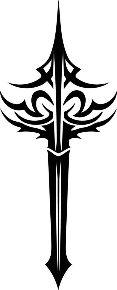 Stylish tribal sword design, perfect for tattoos, logos, and graphic design projects vector