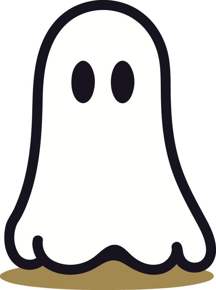 A friendly cartoon ghost with big eyes, perfect for halloween, spooky season, or kids' projects vector