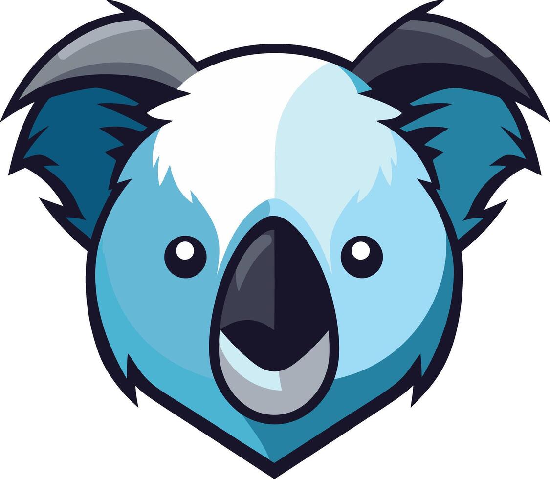 Cute blue koala mascot with big eyes and a friendly smile vector