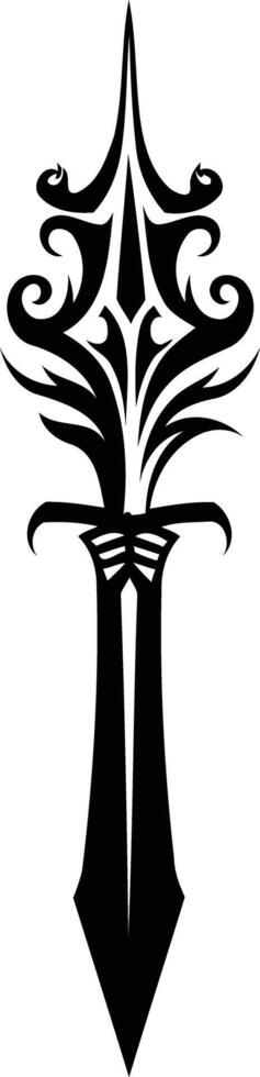 A stylized, tribal inspired sword design vector