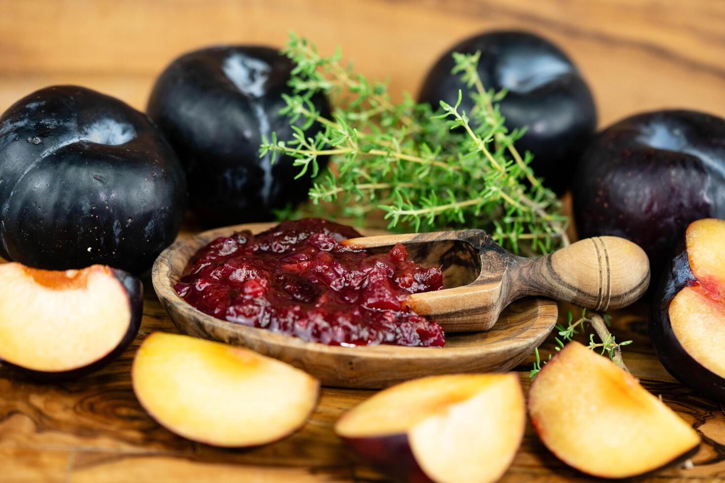 Fruit jelly or fruit jam for breakfast photo