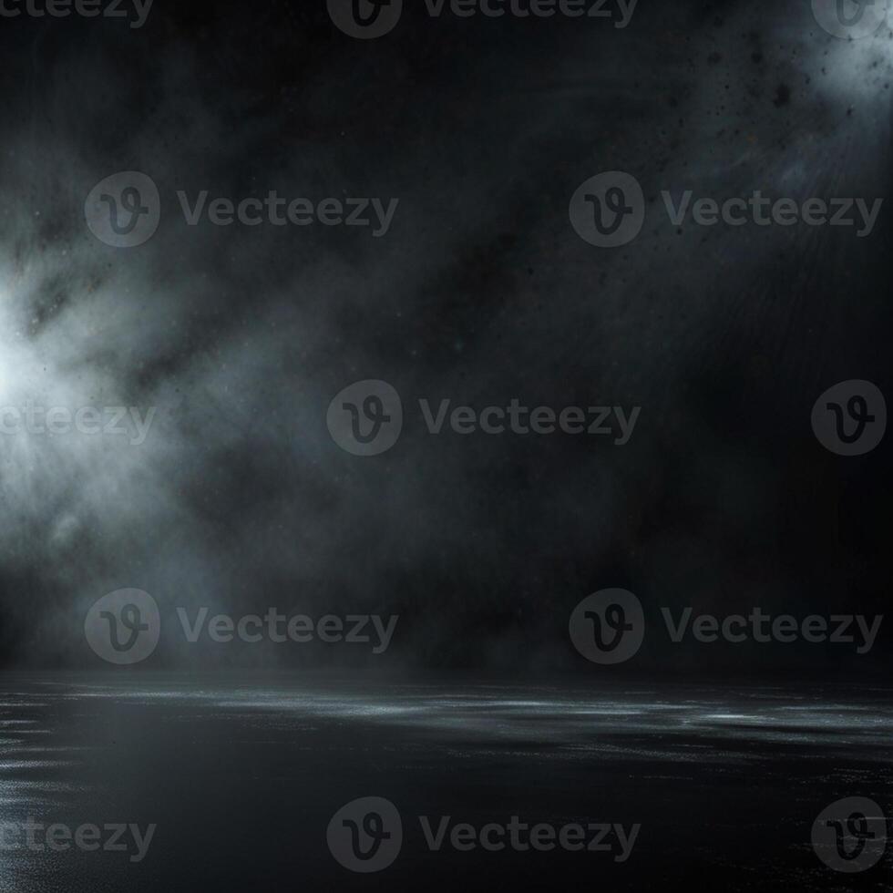 abstract dark concentrate floor scene with mist or fog, spotlight and display photo