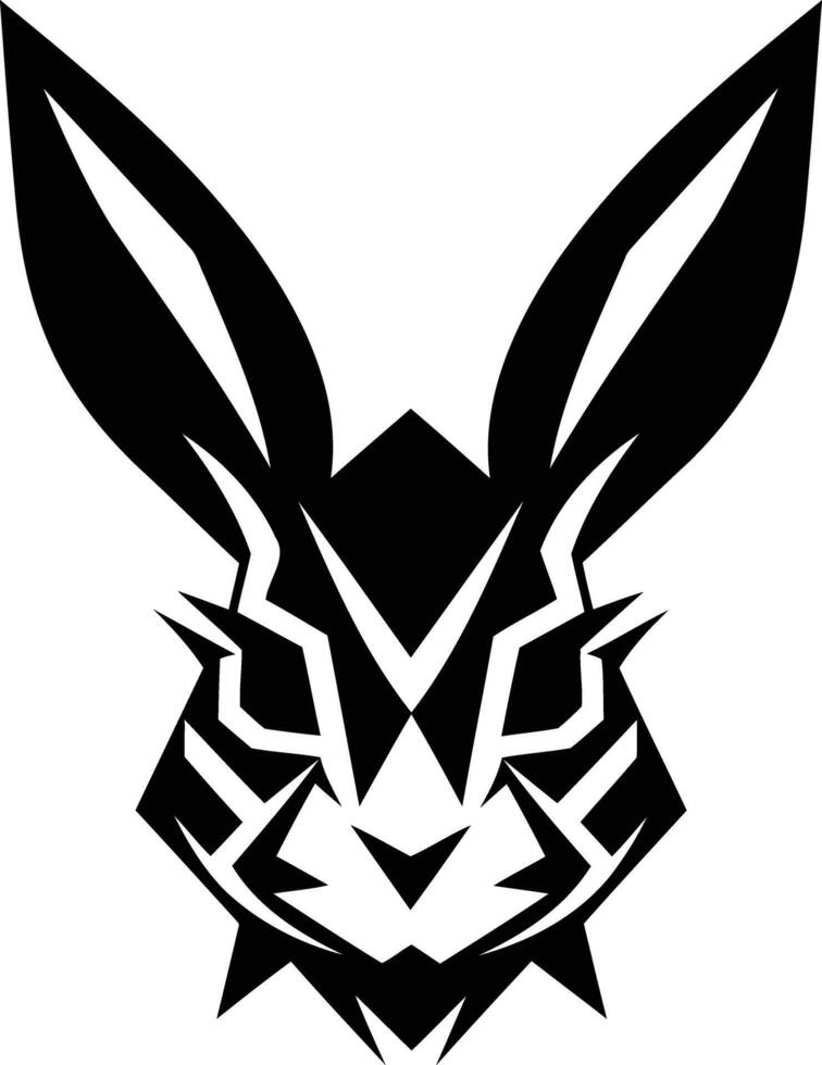 Geometric rabbit head design, perfect for tattoo inspiration, t shirt graphics, and branding vector