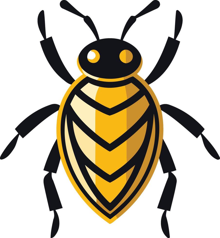 A stylized illustration of a yellow and black insect vector
