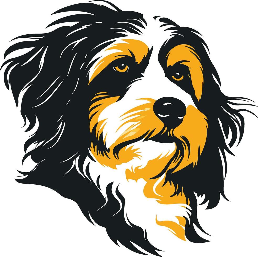 Stylish illustration of a dog's head, perfect for branding, pet care businesses, or pet related designs vector