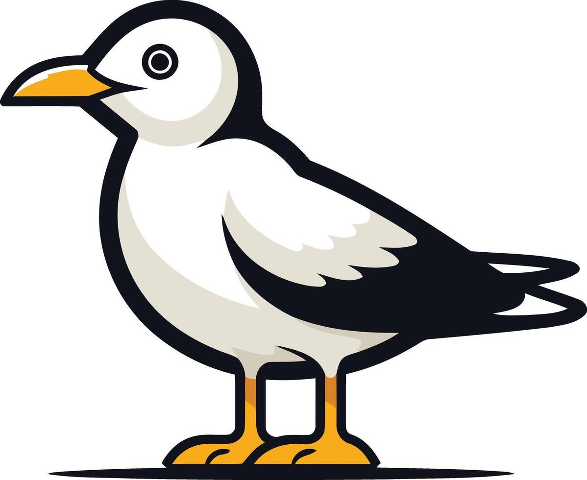 Cute cartoon seagull illustration vector