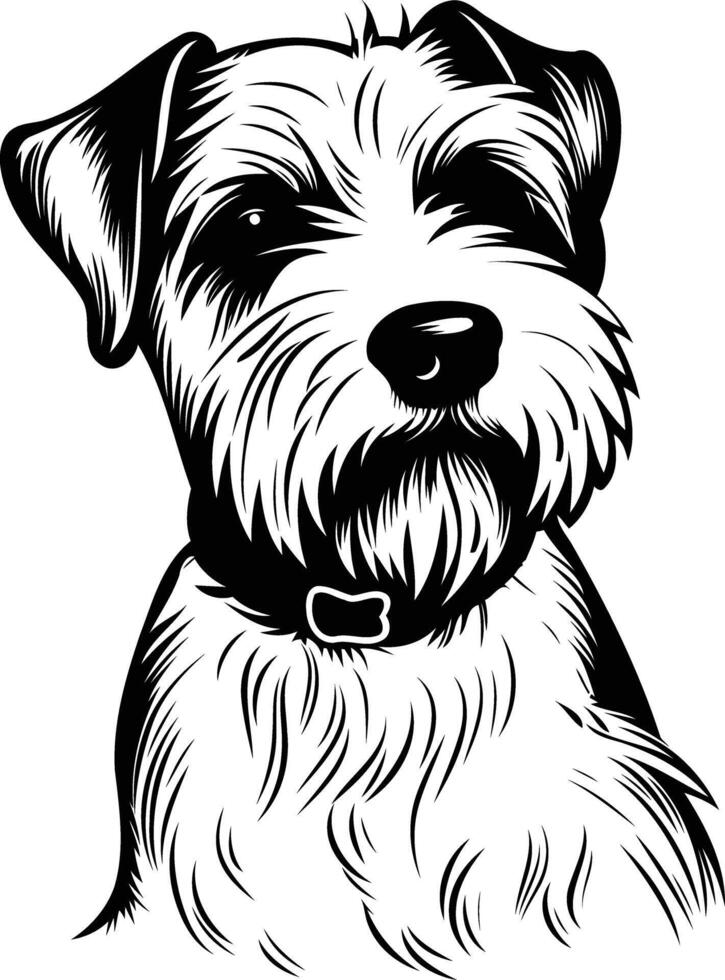 A striking black and white illustration of a jack russell terrier, perfect for pet related projects, t shirt designs, and more vector