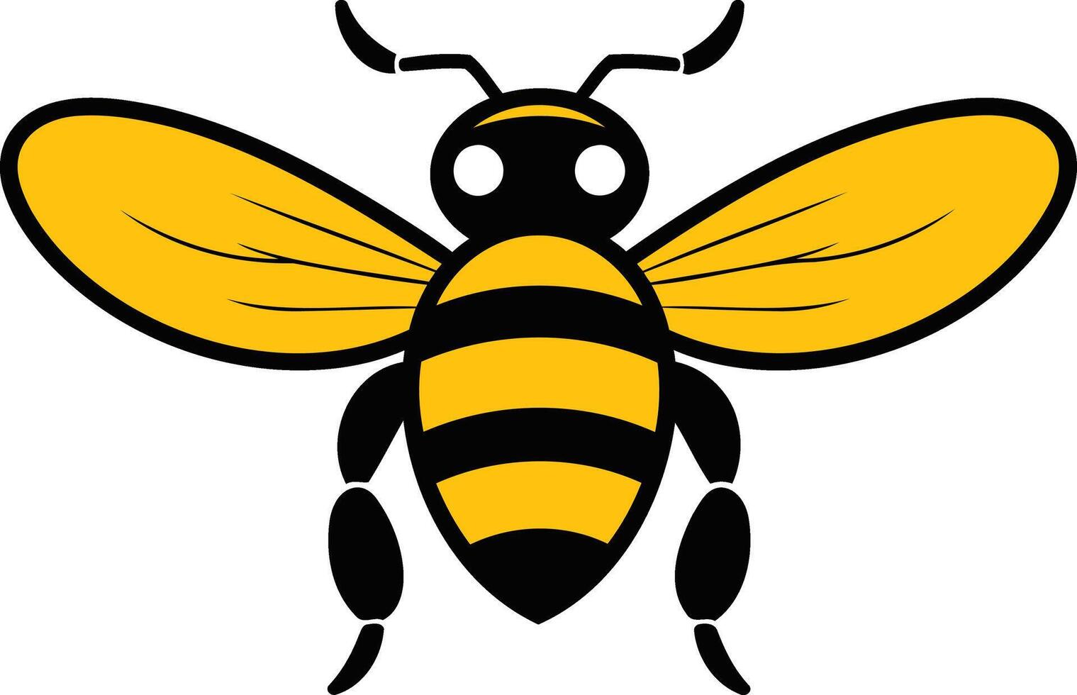 Simple and cute cartoon bee illustration, perfect for children's books, educational materials, and branding vector
