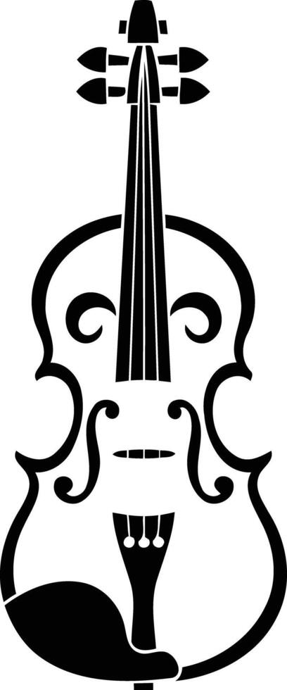 Simple black and white silhouette of a violin vector