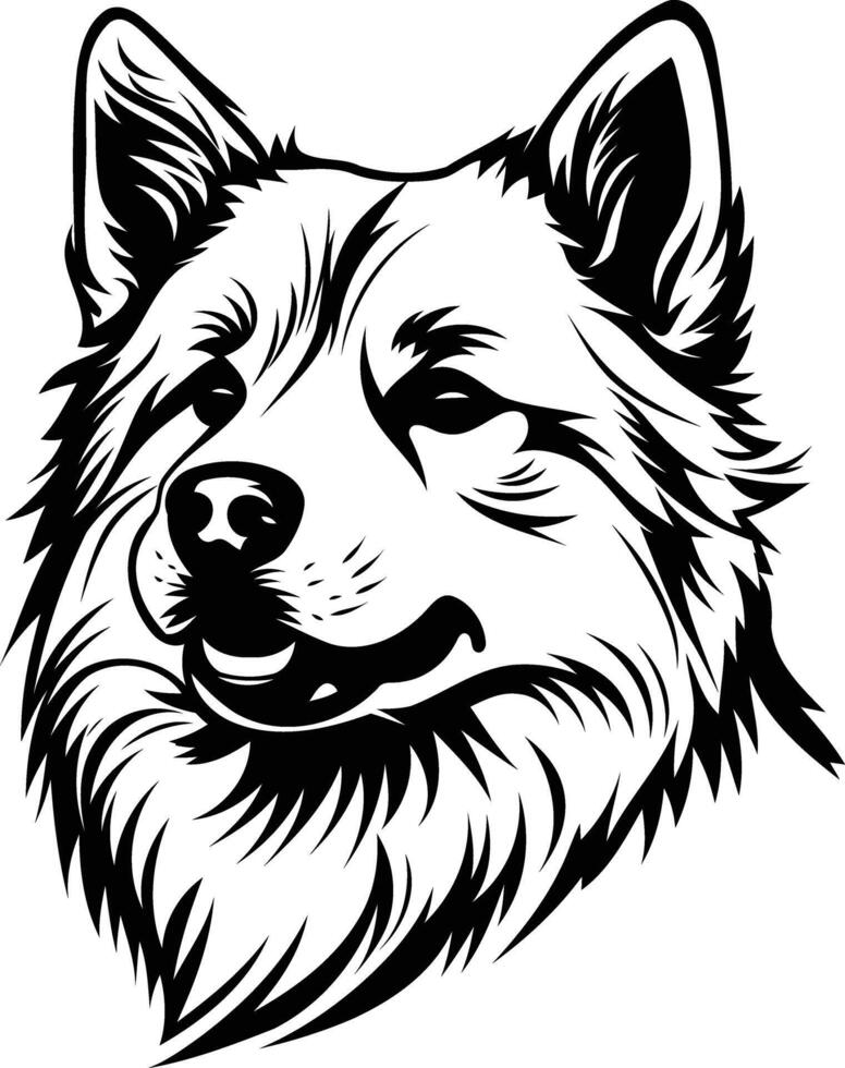 Black and white element illustration of a dog's head, ideal for logos, branding, and t shirt designs vector
