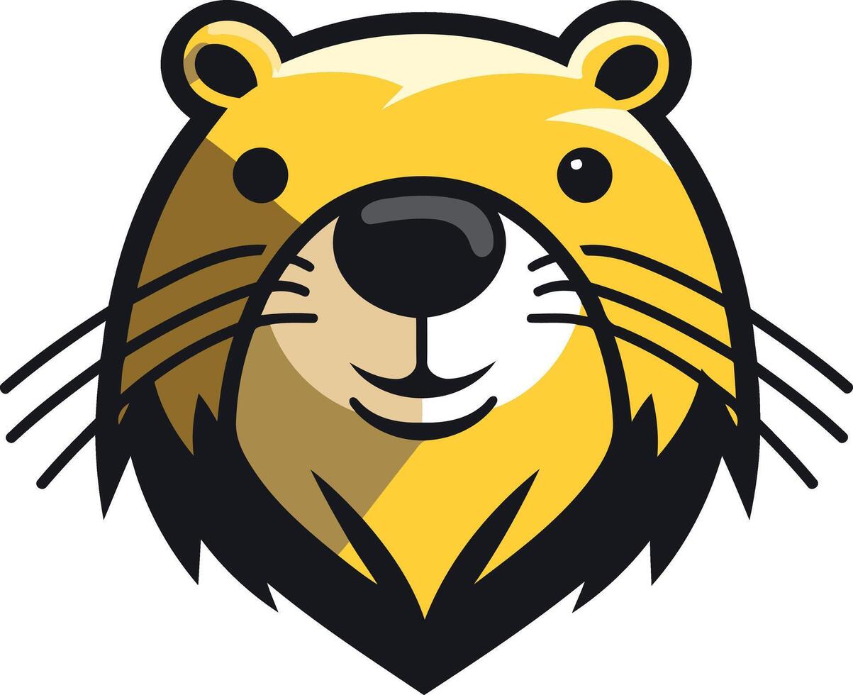 Cute cartoon beaver mascot with a friendly smile vector