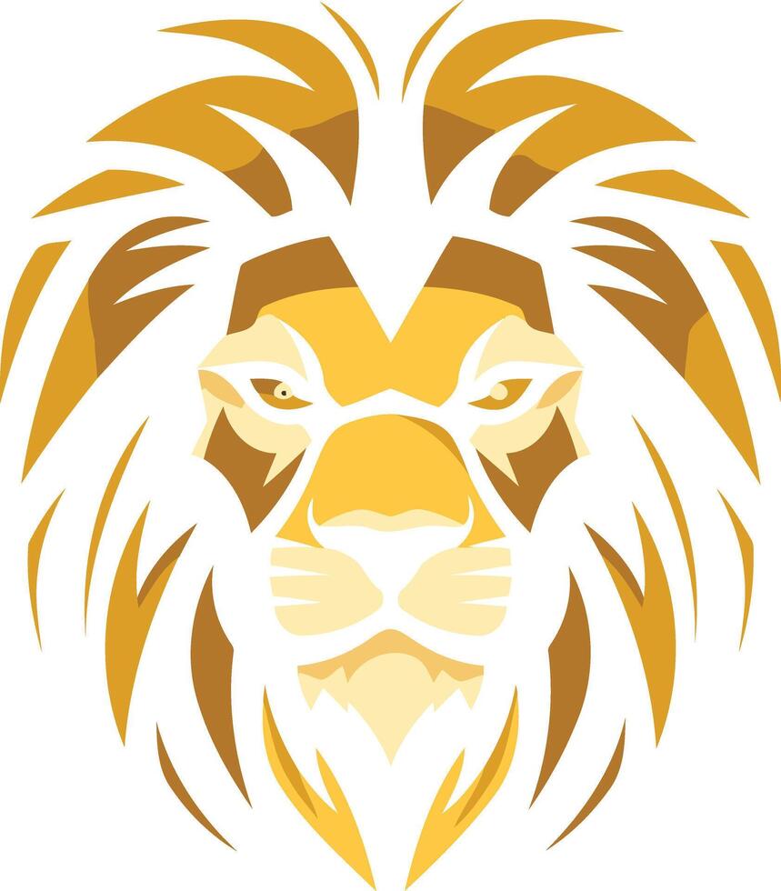 Bold and striking, this stylized lion's face is perfect for creating a powerful logo or mascot vector