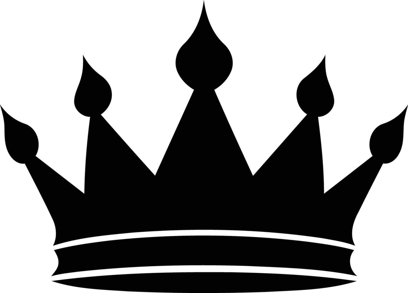 A simple yet elegant silhouette of a crown, perfect for adding a regal touch to your designs vector