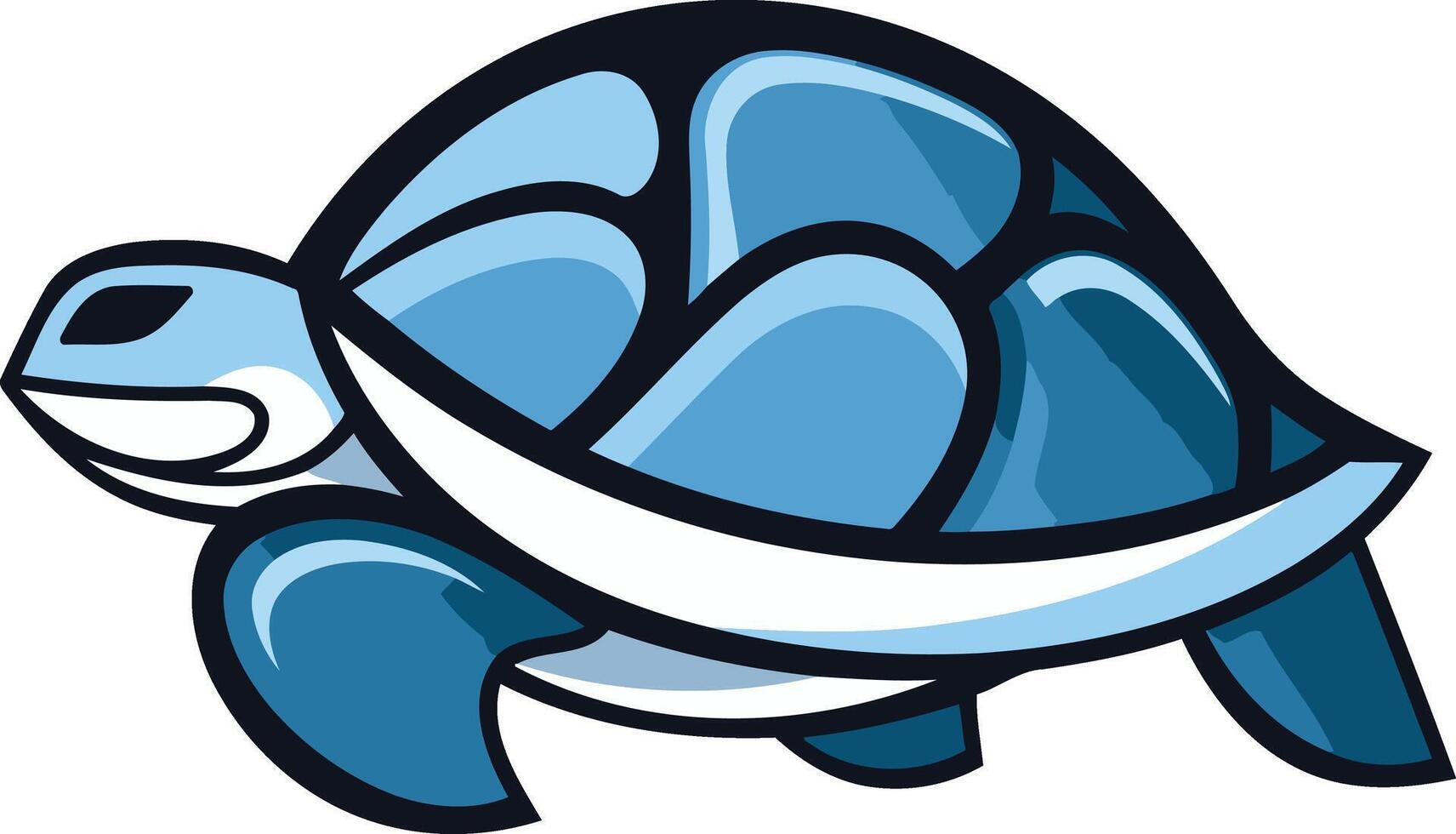 A vibrant blue turtle mascot, perfect for branding or logo design vector