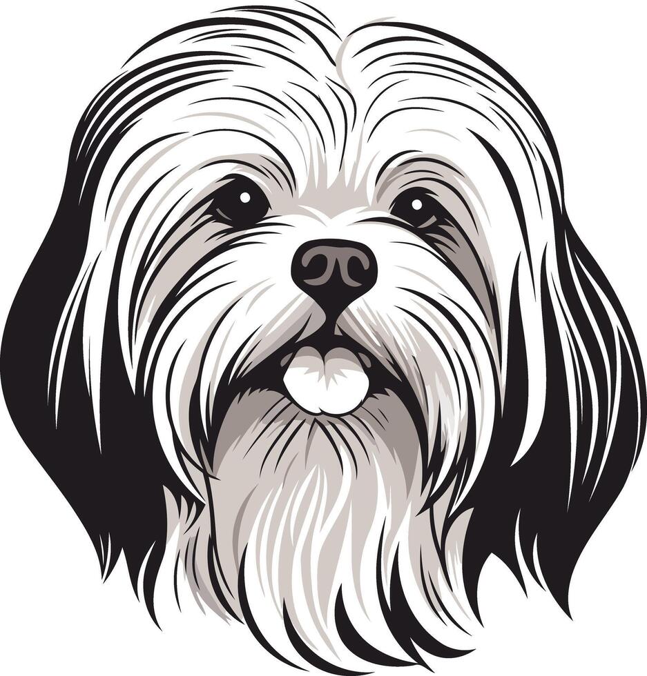 Cute and friendly illustration of a shih tzu dog, perfect for pet related designs, logos, and branding vector
